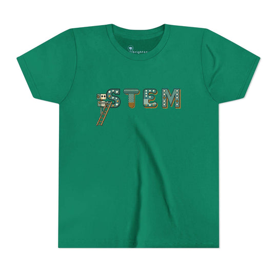 STEM Construction bot on Ladder - Youth Short Sleeve - Brightsee