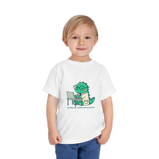 Dino Computer Scientist - Toddler Short Sleeve - Brightsee