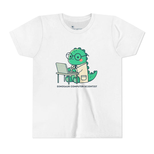 Dino Computer Scientist - Youth Short Sleeve - Brightsee