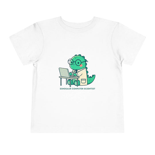 Dino Computer Scientist - Toddler Short Sleeve - Brightsee