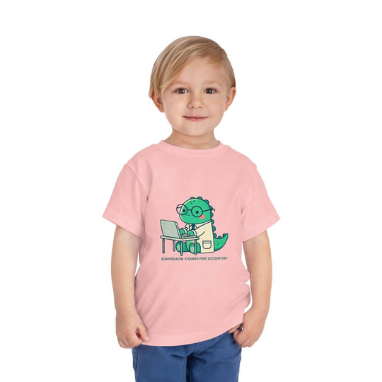 Dino Computer Scientist - Toddler Short Sleeve - Brightsee