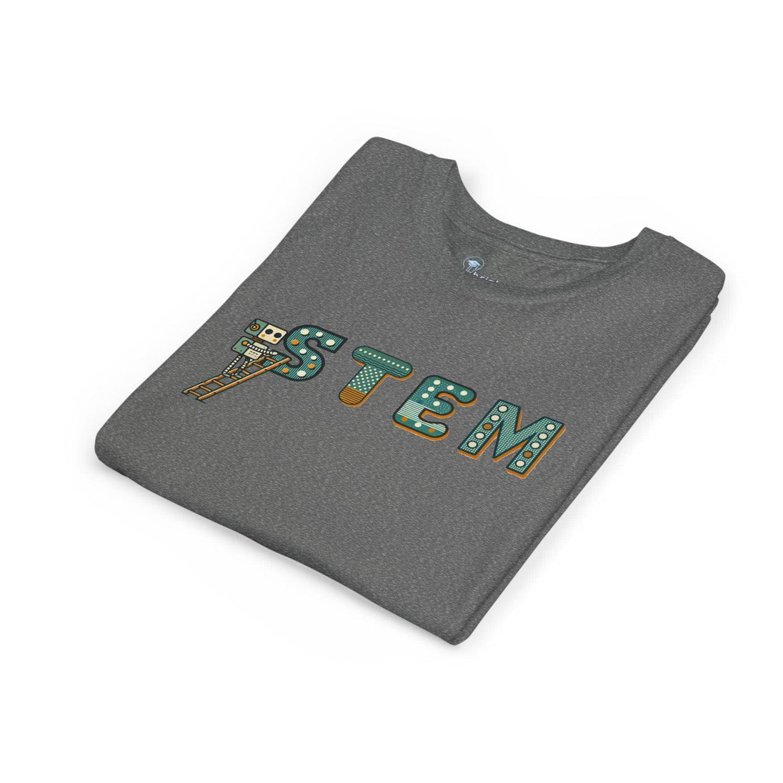 STEM Construction bot on Ladder - Youth Short Sleeve - Brightsee