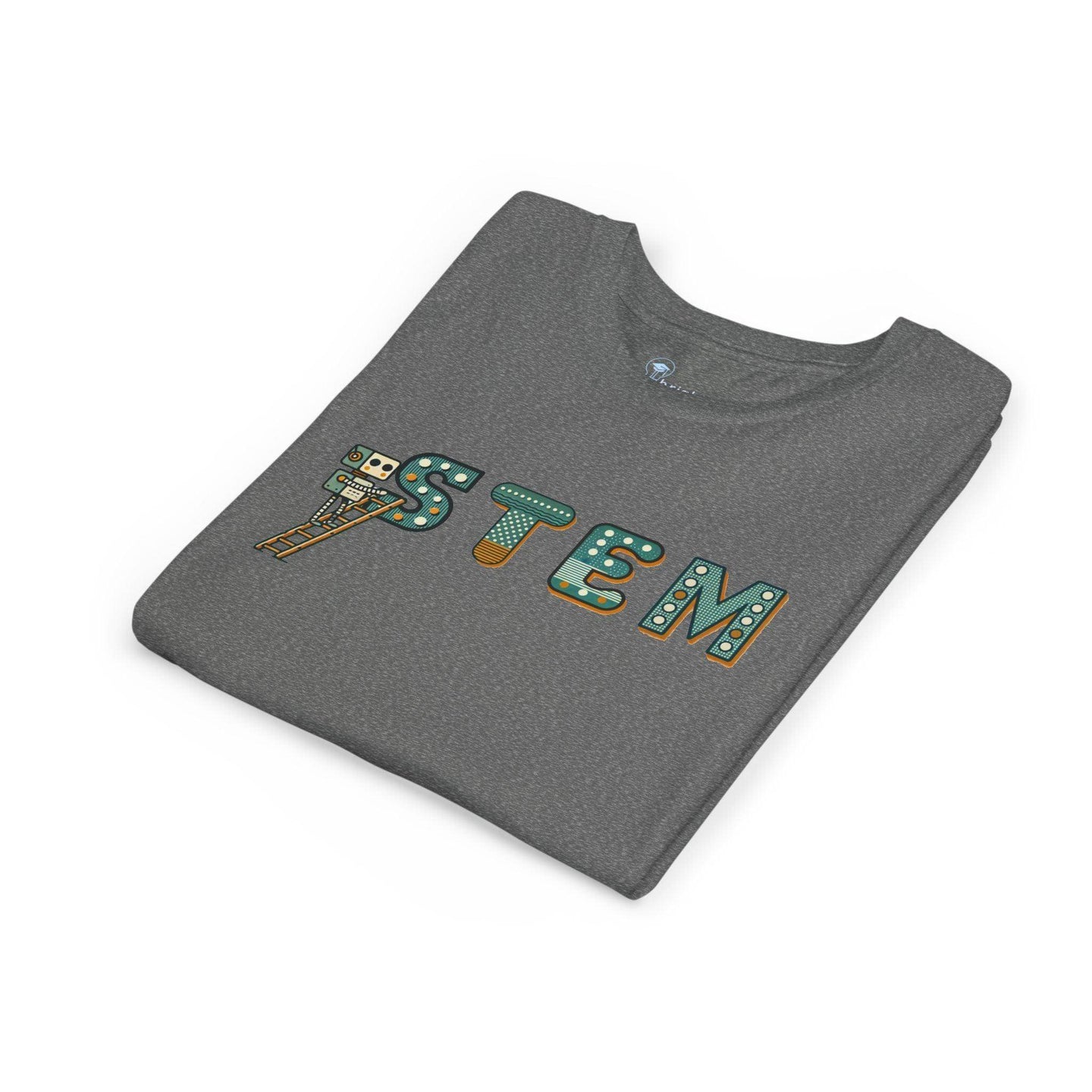 STEM Construction bot on Ladder - Youth Short Sleeve - Brightsee