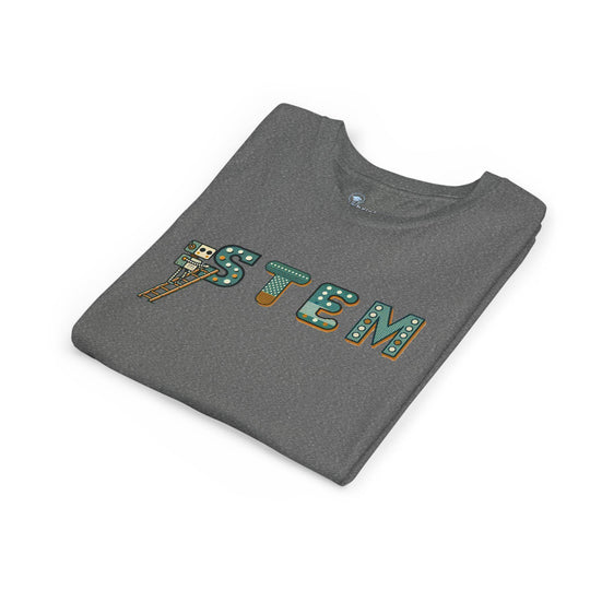 STEM Construction bot on Ladder - Youth Short Sleeve - Brightsee