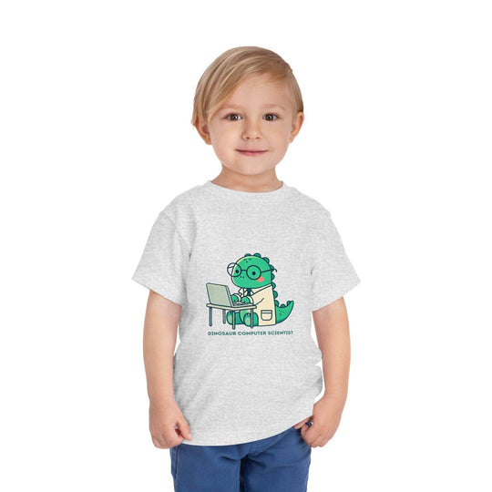 Dino Computer Scientist - Toddler Short Sleeve - Brightsee