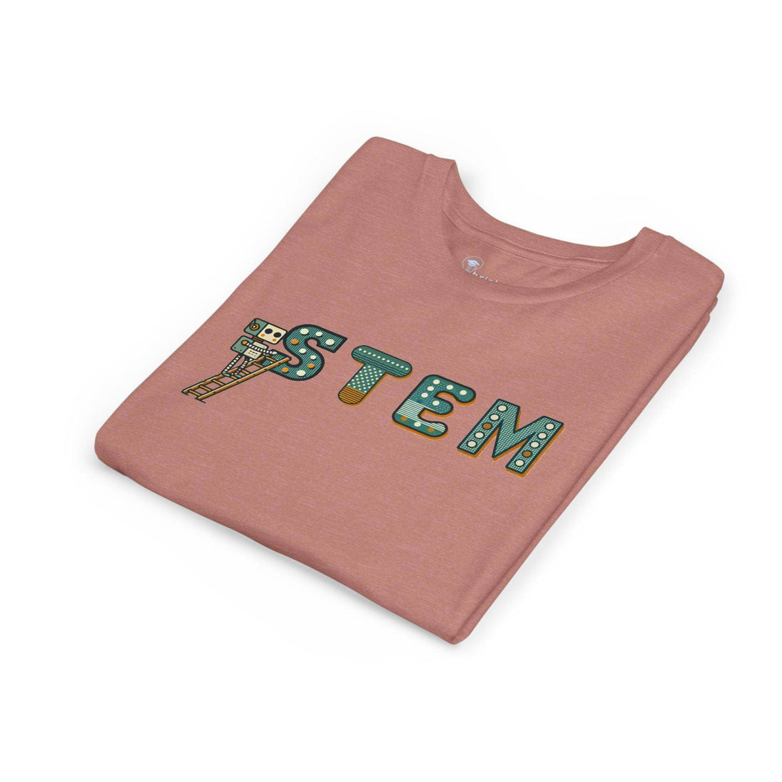 STEM Construction bot on Ladder - Youth Short Sleeve - Brightsee