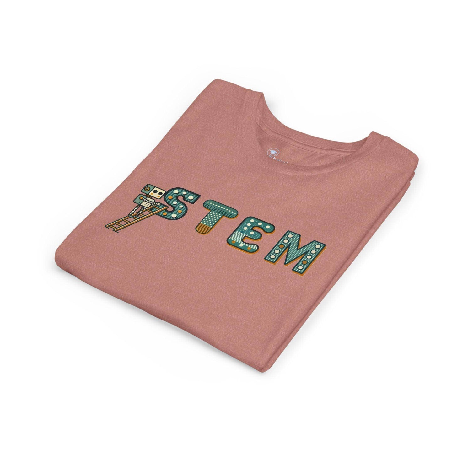STEM Construction bot on Ladder - Youth Short Sleeve - Brightsee