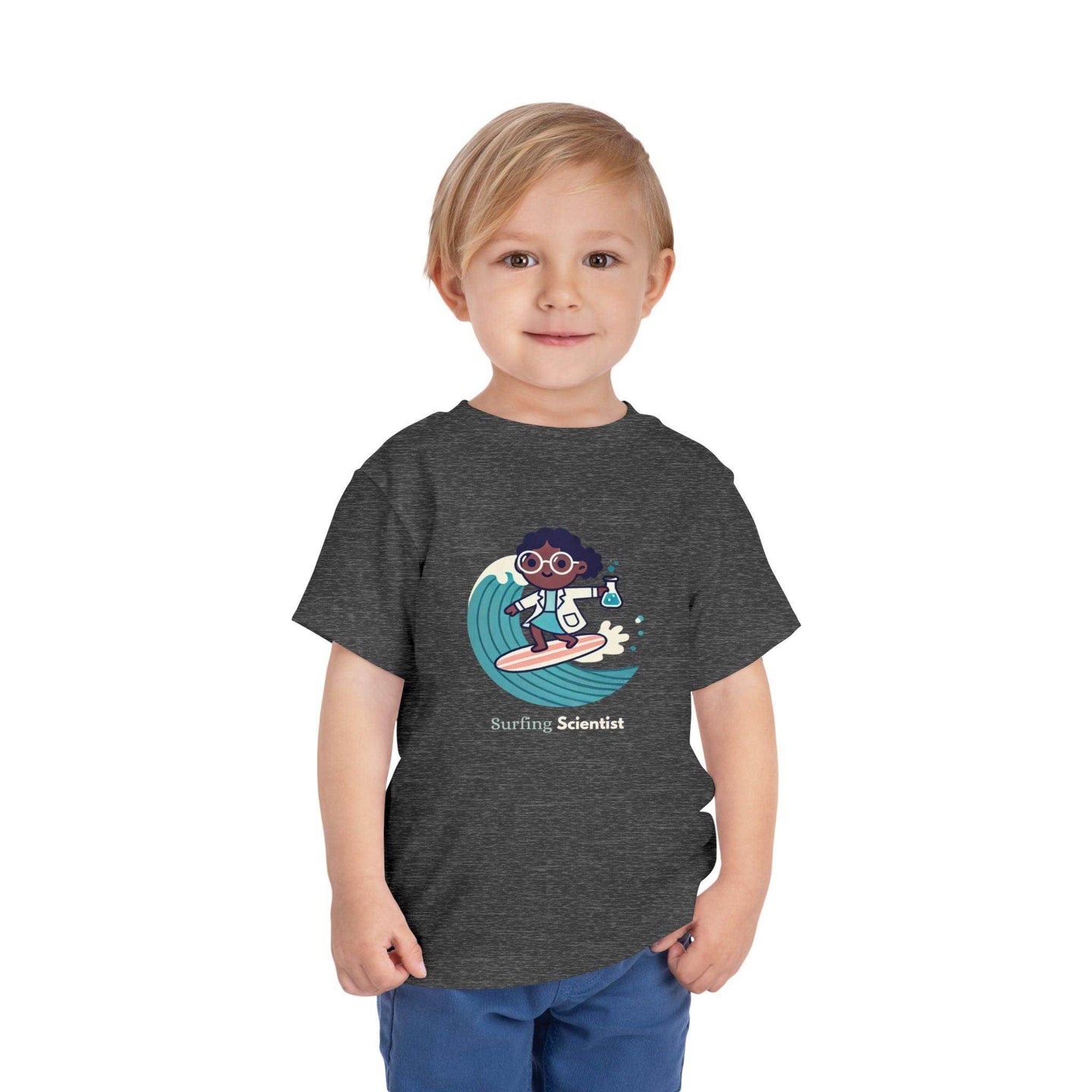 Surfing Scientist Girl - Toddler Short Sleeve - Brightsee