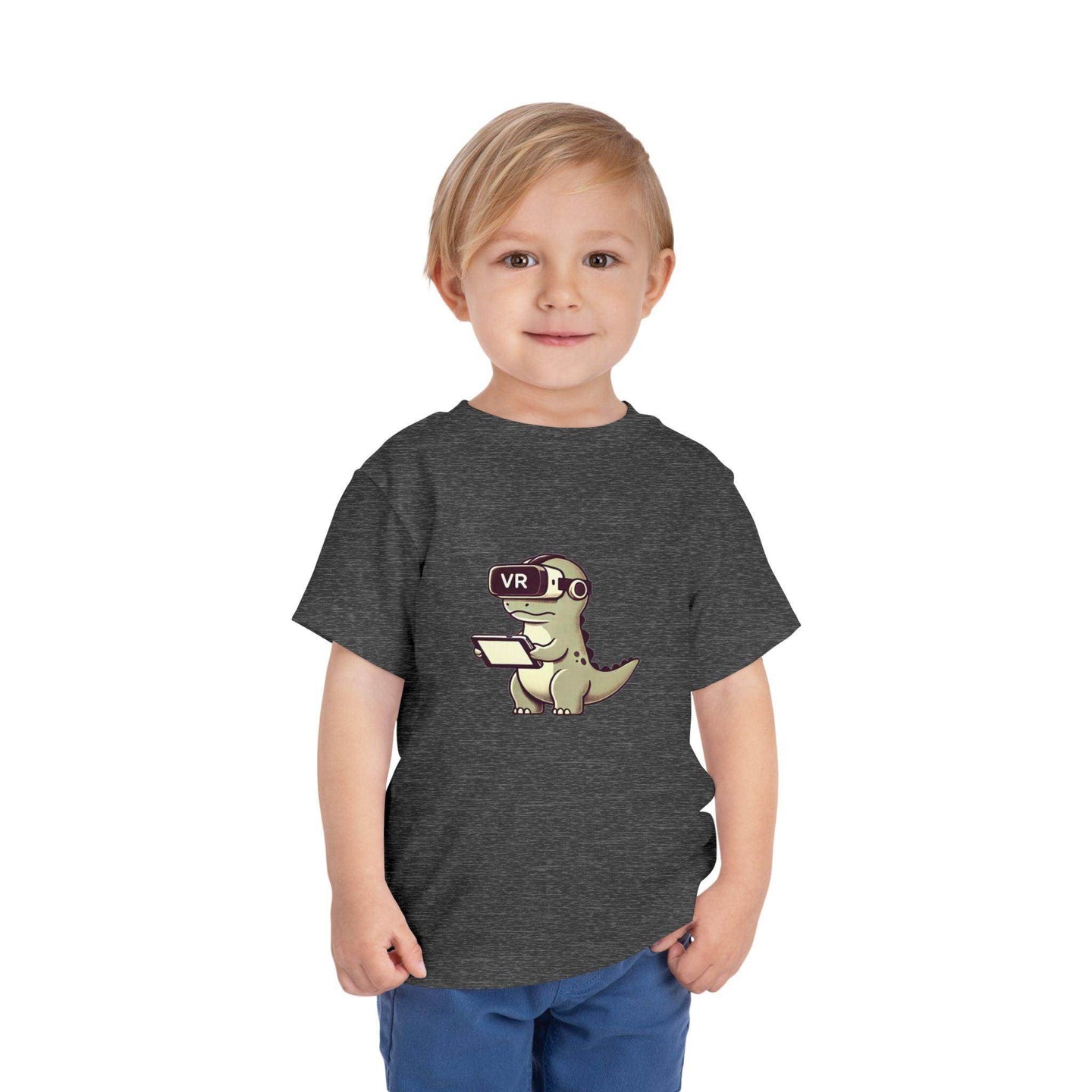 VR Dinosaur - Toddler Short Sleeve Tee - Brightsee