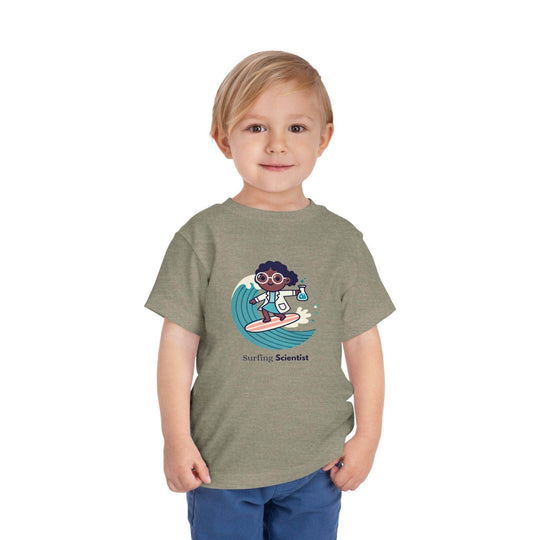 Surfing Scientist Girl - Toddler Short Sleeve - Brightsee