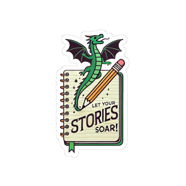 Let Your Stories Soar Dragon Kiss-Cut Stickers - Brightsee