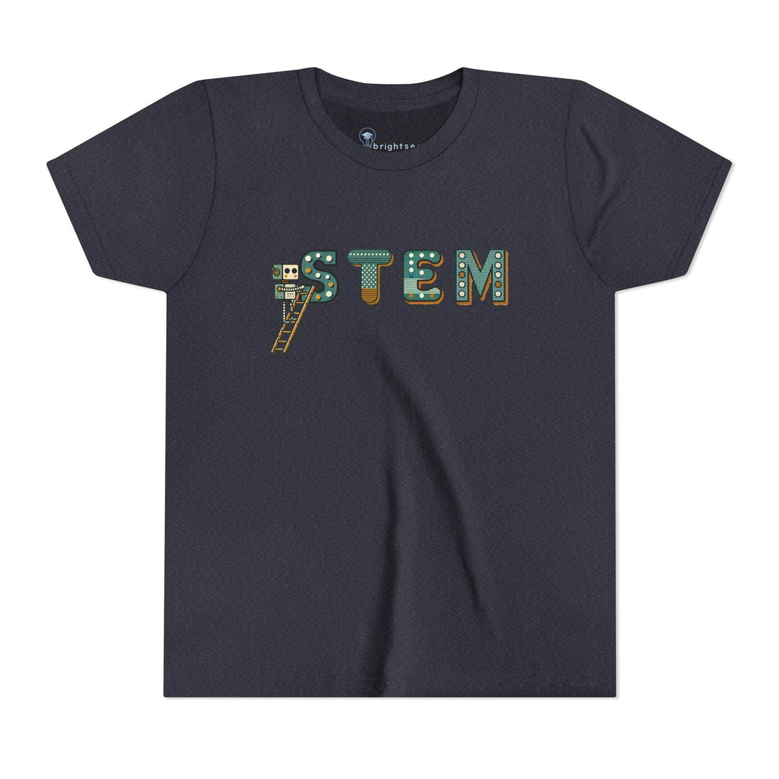 STEM Construction bot on Ladder - Youth Short Sleeve - Brightsee