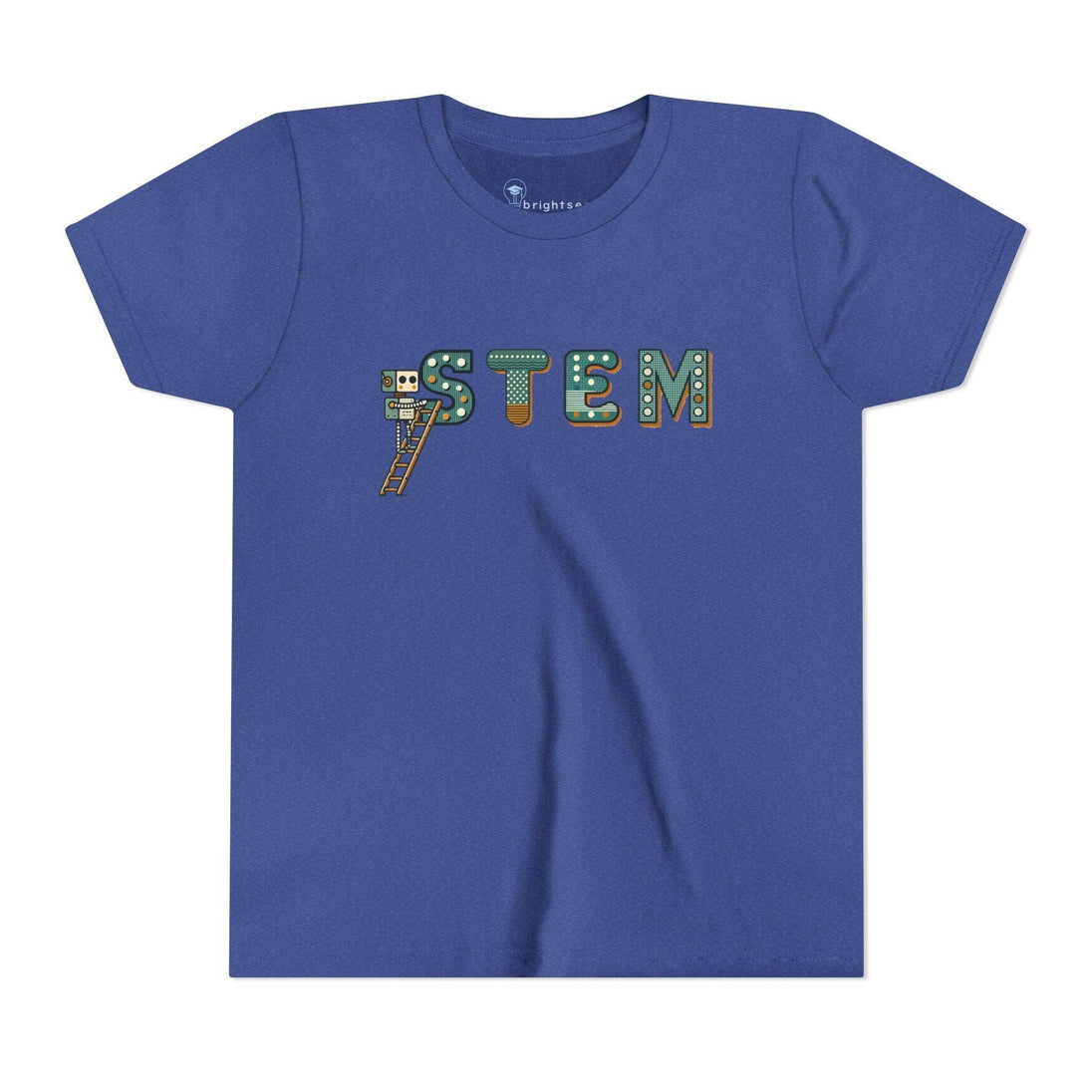 STEM Construction bot on Ladder - Youth Short Sleeve - Brightsee