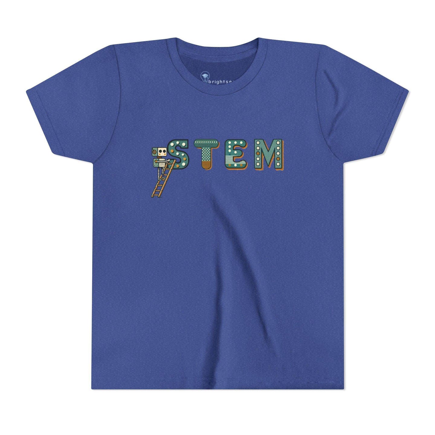 STEM Construction bot on Ladder - Youth Short Sleeve - Brightsee