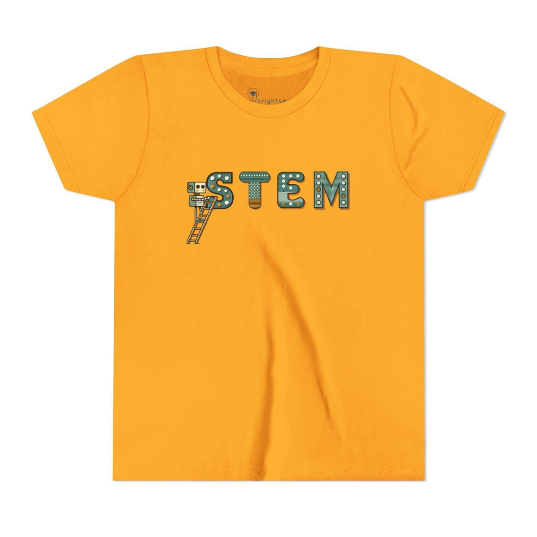 STEM Construction bot on Ladder - Youth Short Sleeve - Brightsee