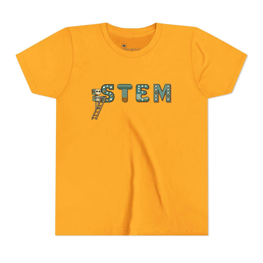 STEM Construction bot on Ladder - Youth Short Sleeve - Brightsee