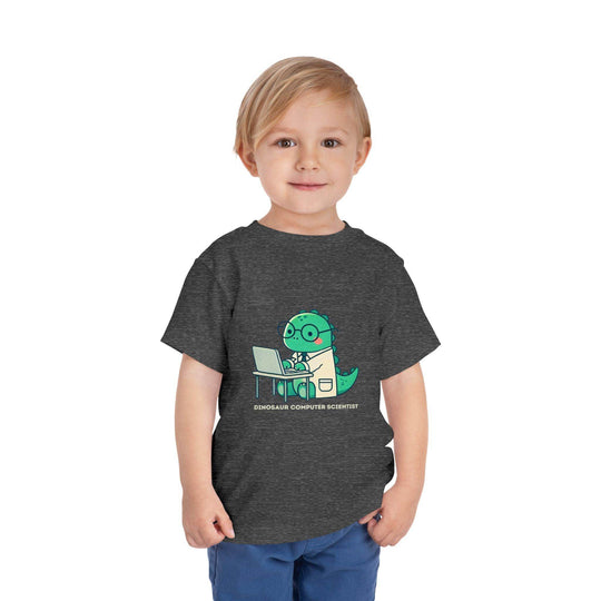Dino Computer Scientist - Toddler Short Sleeve - Brightsee