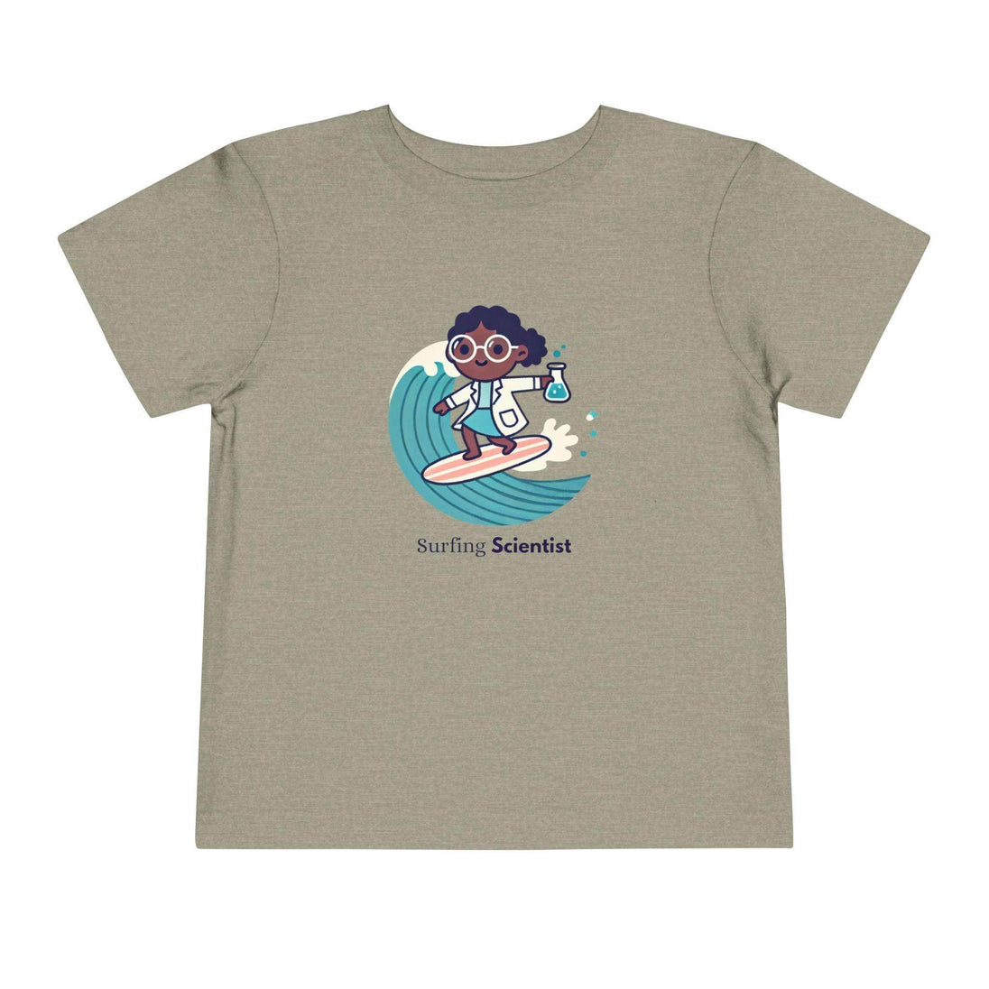 Surfing Scientist Girl - Toddler Short Sleeve - Brightsee