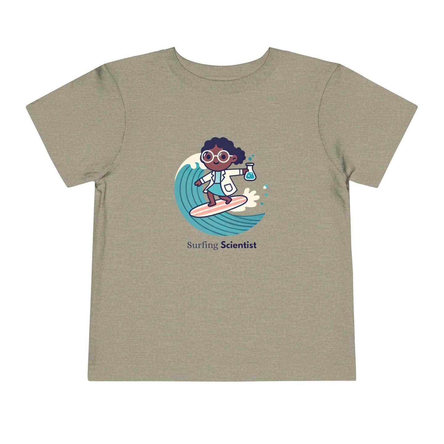 Surfing Scientist Girl - Toddler Short Sleeve - Brightsee