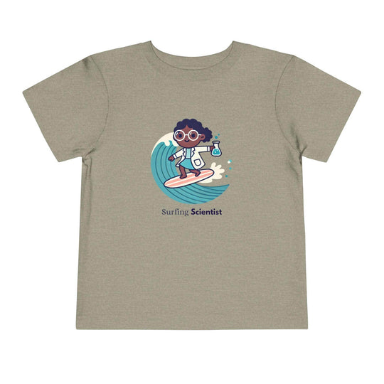 Surfing Scientist Girl - Toddler Short Sleeve - Brightsee
