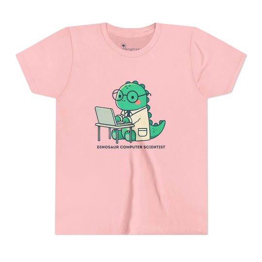 Dino Computer Scientist - Youth Short Sleeve - Brightsee