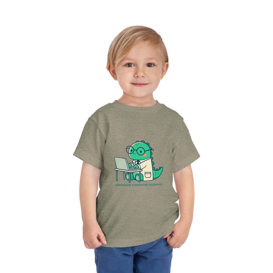 Dino Computer Scientist - Toddler Short Sleeve - Brightsee