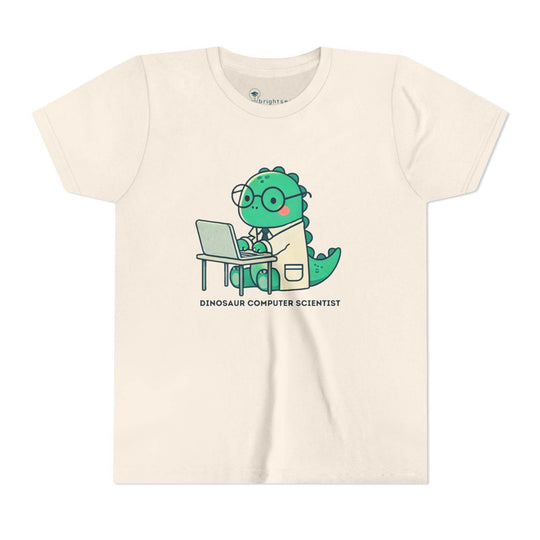 Dino Computer Scientist - Youth Short Sleeve - Brightsee