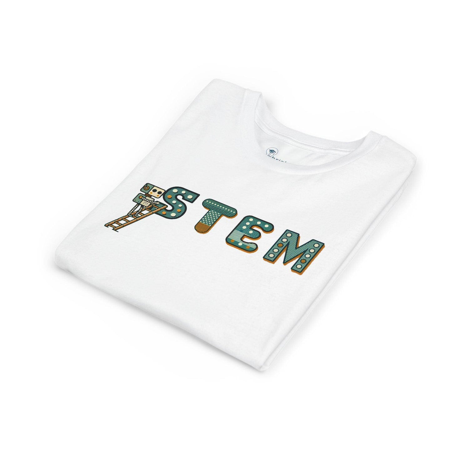 STEM Construction bot on Ladder - Youth Short Sleeve - Brightsee