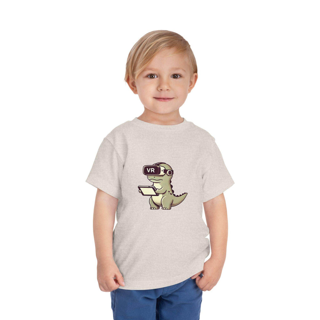 VR Dinosaur - Toddler Short Sleeve Tee - Brightsee