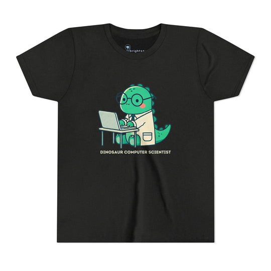 Dino Computer Scientist - Youth Short Sleeve - Brightsee