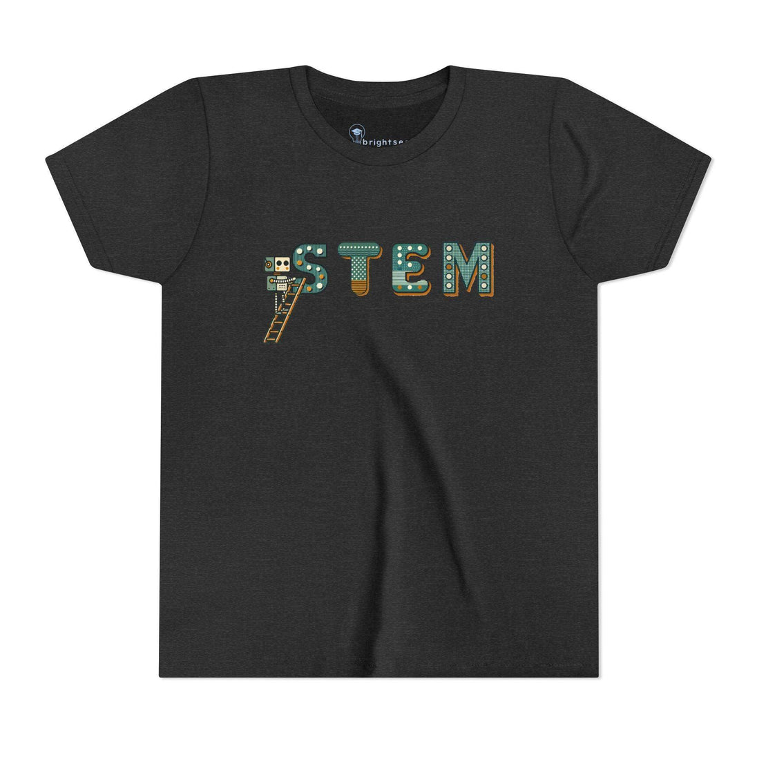STEM Construction bot on Ladder - Youth Short Sleeve - Brightsee