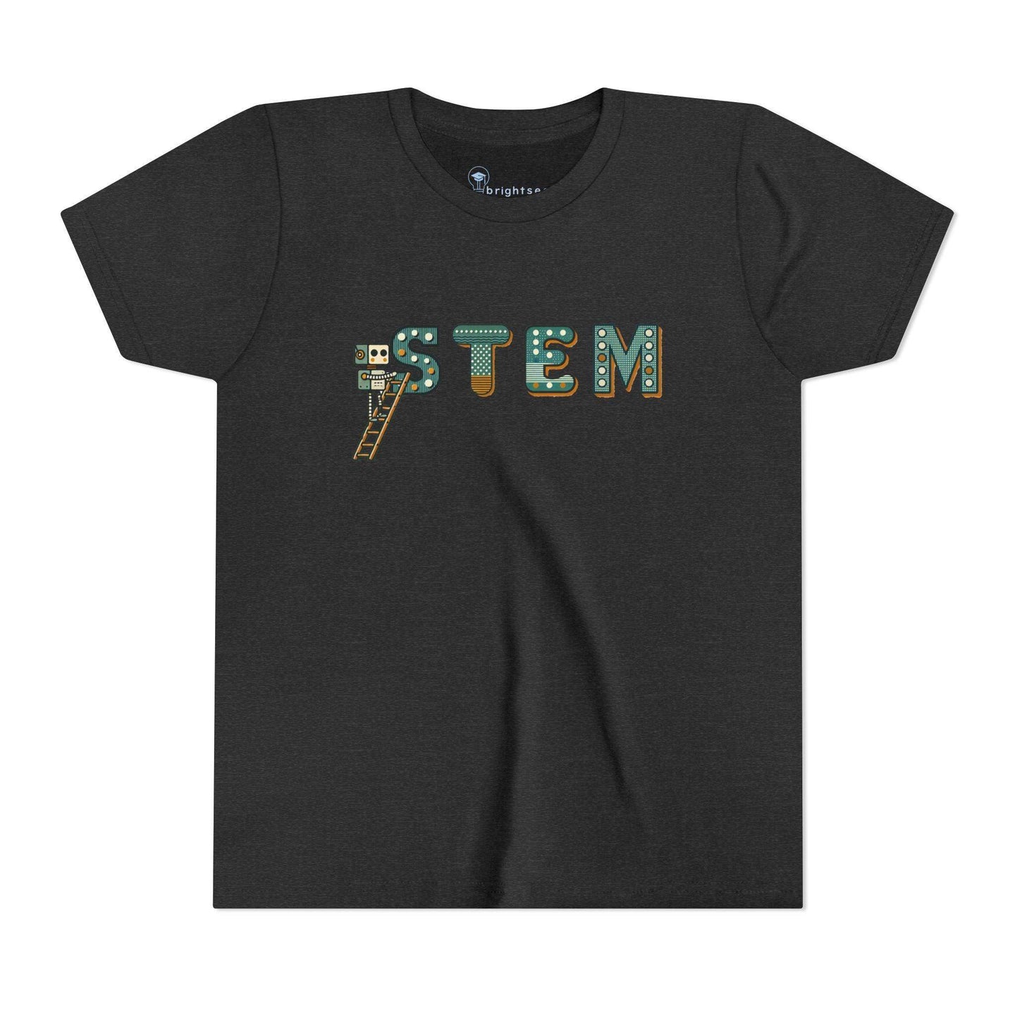 STEM Construction bot on Ladder - Youth Short Sleeve - Brightsee