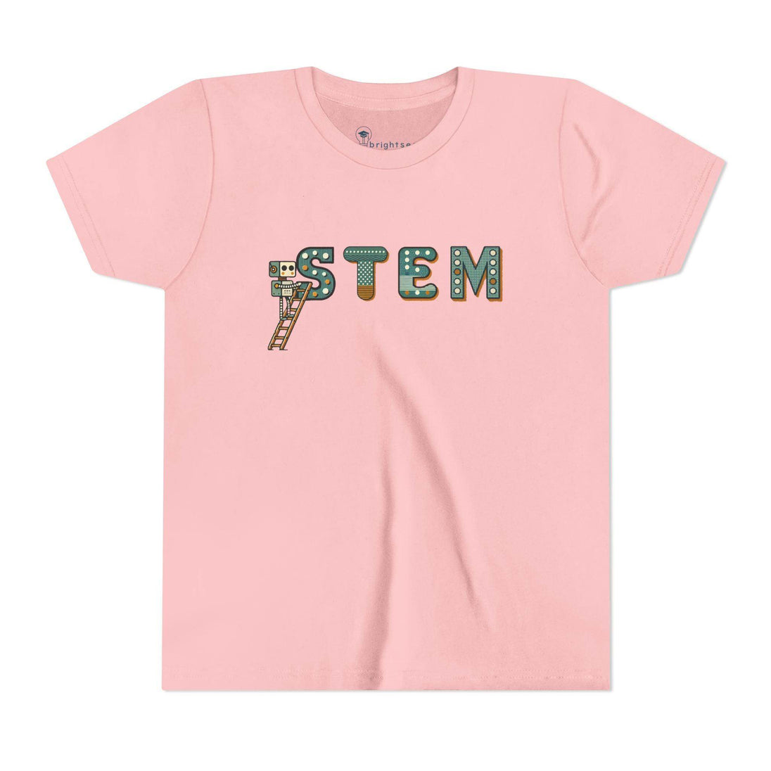 STEM Construction bot on Ladder - Youth Short Sleeve - Brightsee