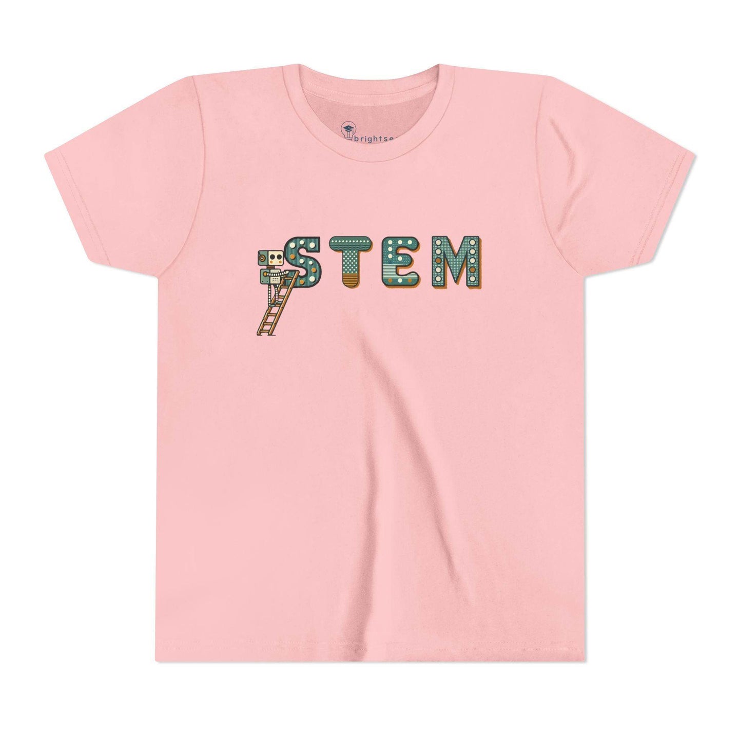 STEM Construction bot on Ladder - Youth Short Sleeve - Brightsee