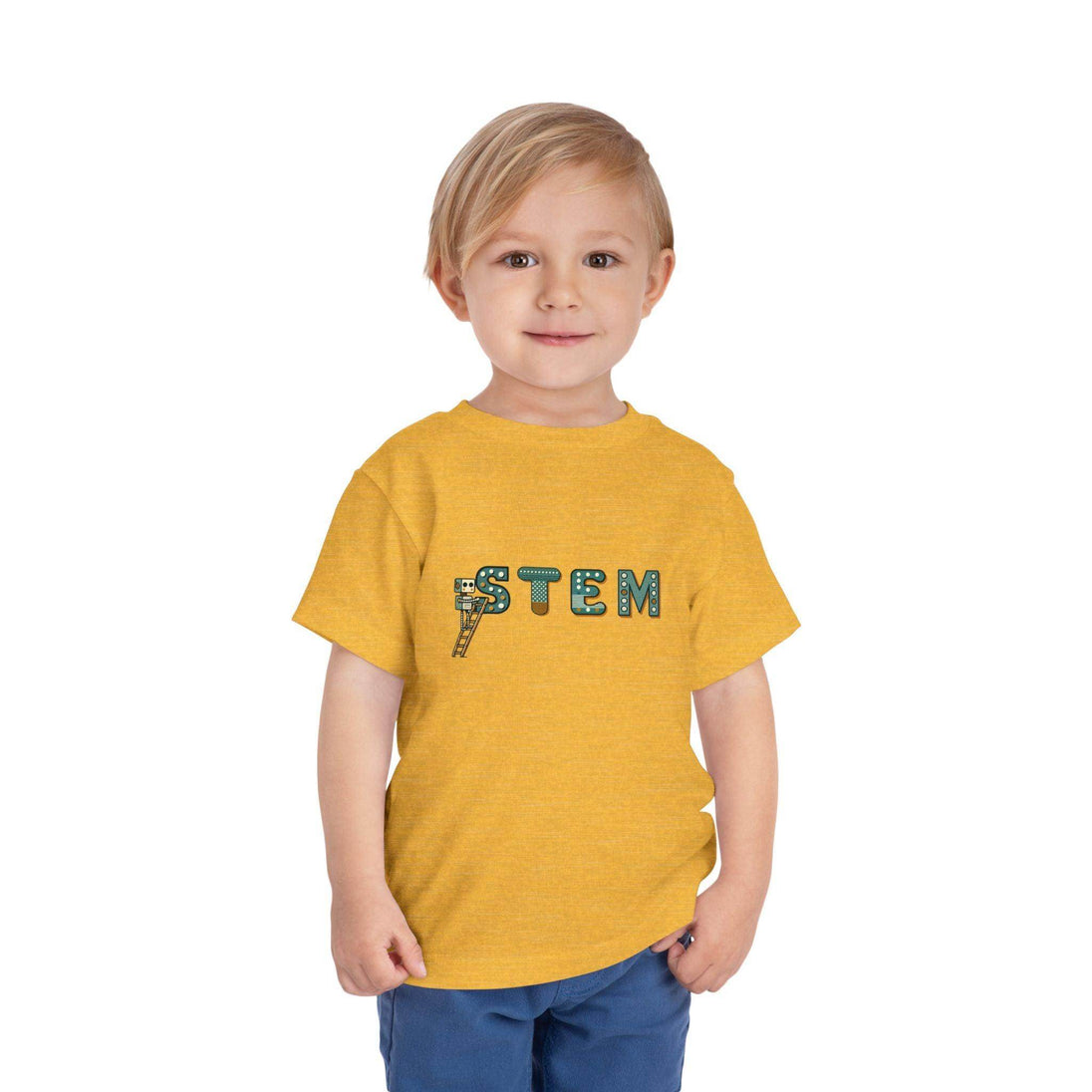 STEM Construction Bot on Ladder - Toddler Short Sleeve - Brightsee