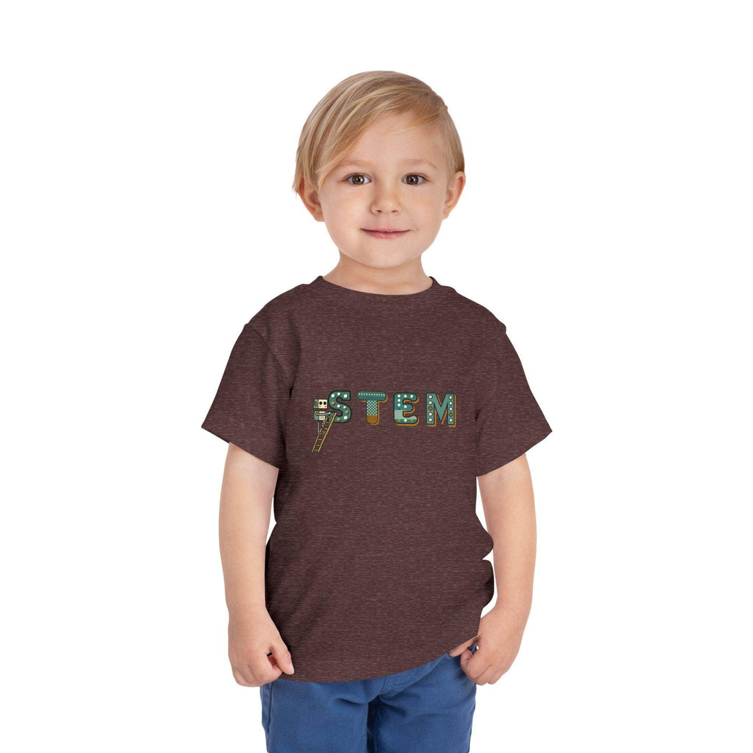 STEM Construction Bot on Ladder - Toddler Short Sleeve - Brightsee