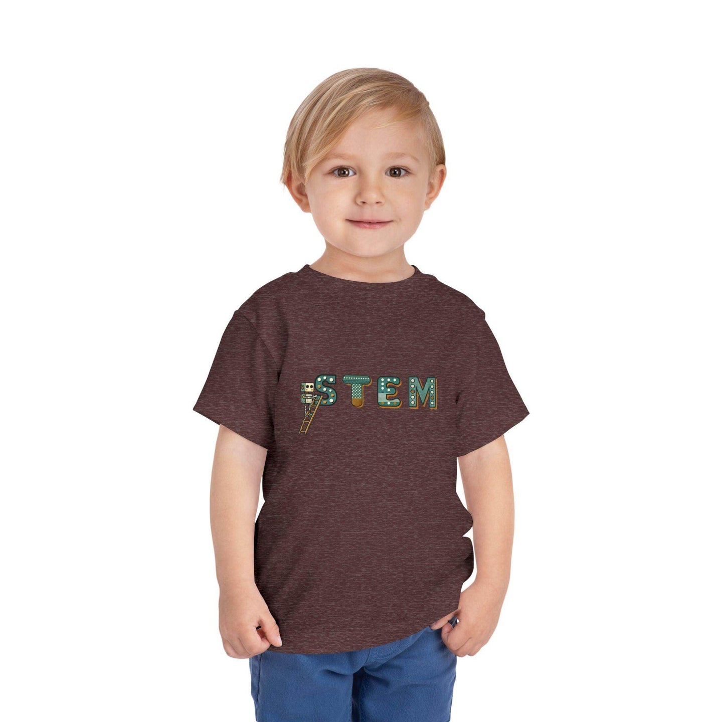 STEM Construction Bot on Ladder - Toddler Short Sleeve - Brightsee