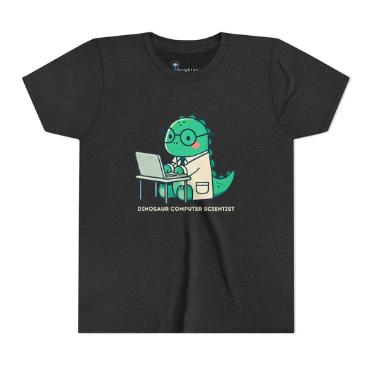 Dino Computer Scientist - Youth Short Sleeve - Brightsee