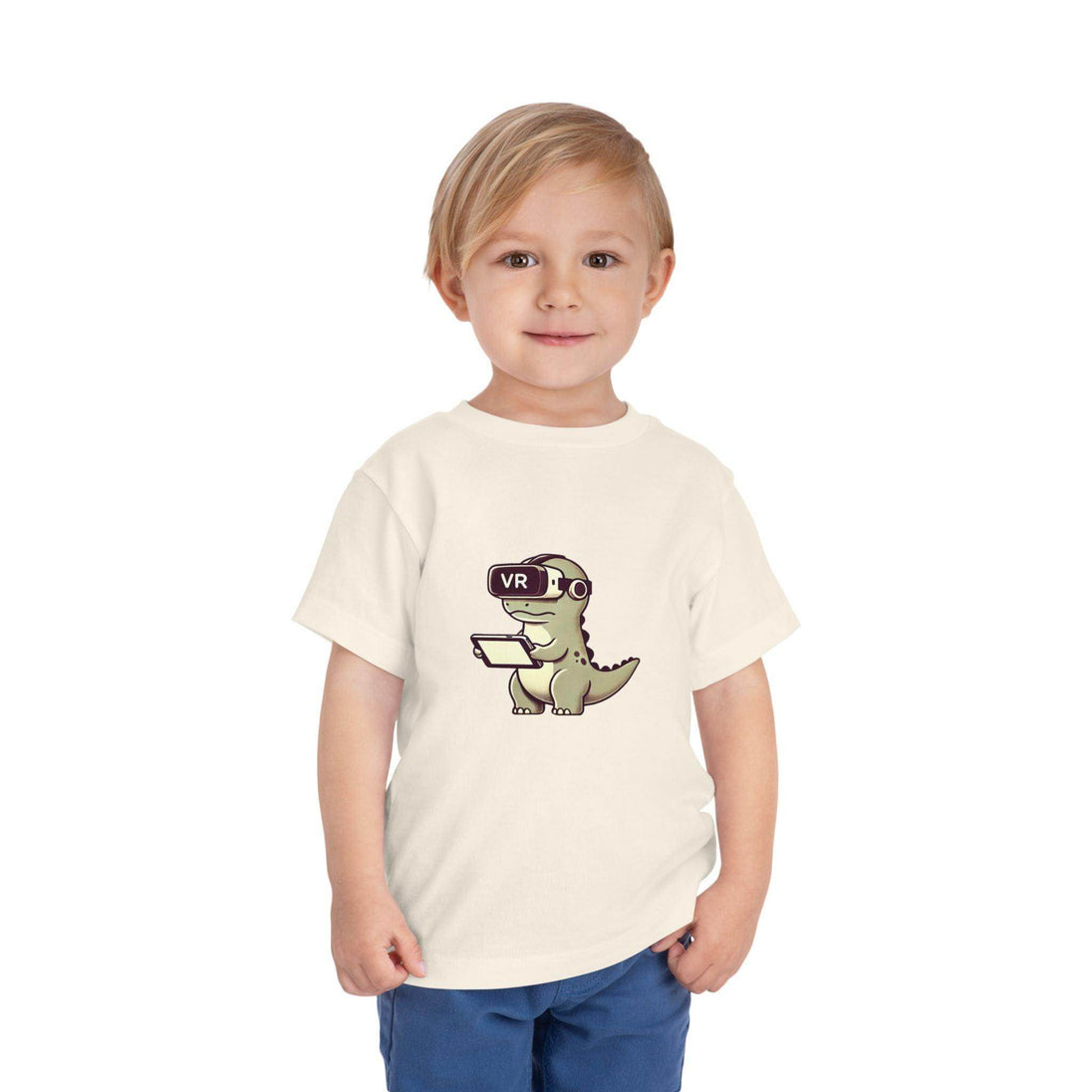 VR Dinosaur - Toddler Short Sleeve Tee - Brightsee