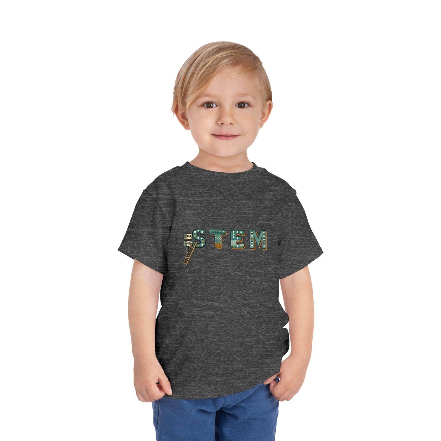 STEM Construction Bot on Ladder - Toddler Short Sleeve - Brightsee