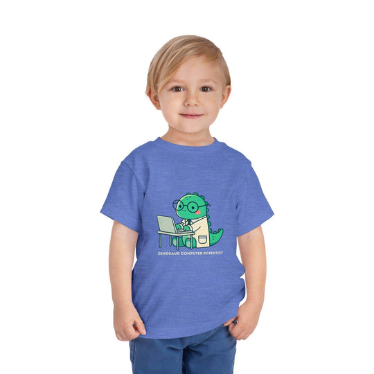 Dino Computer Scientist - Toddler Short Sleeve - Brightsee