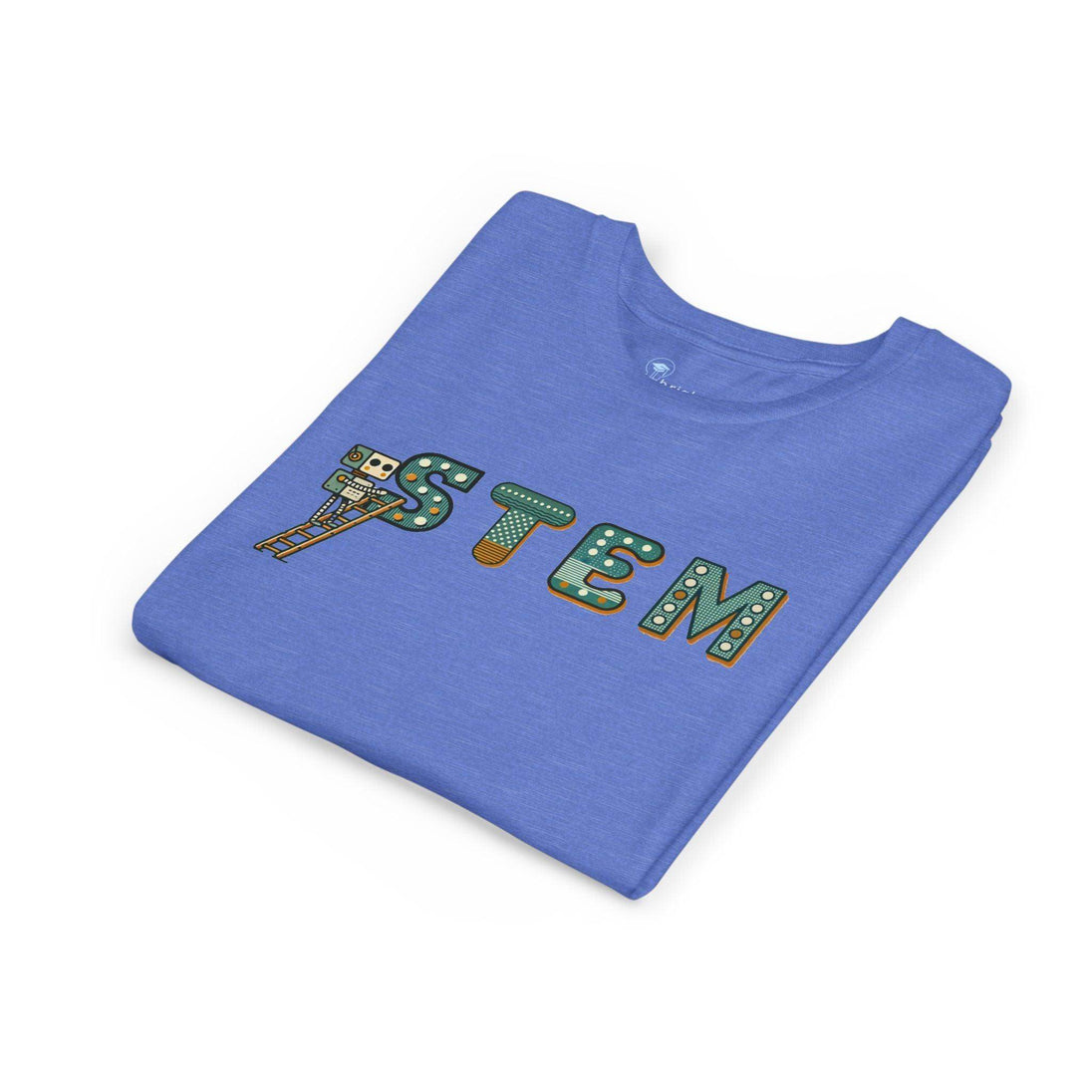 STEM Construction bot on Ladder - Youth Short Sleeve - Brightsee