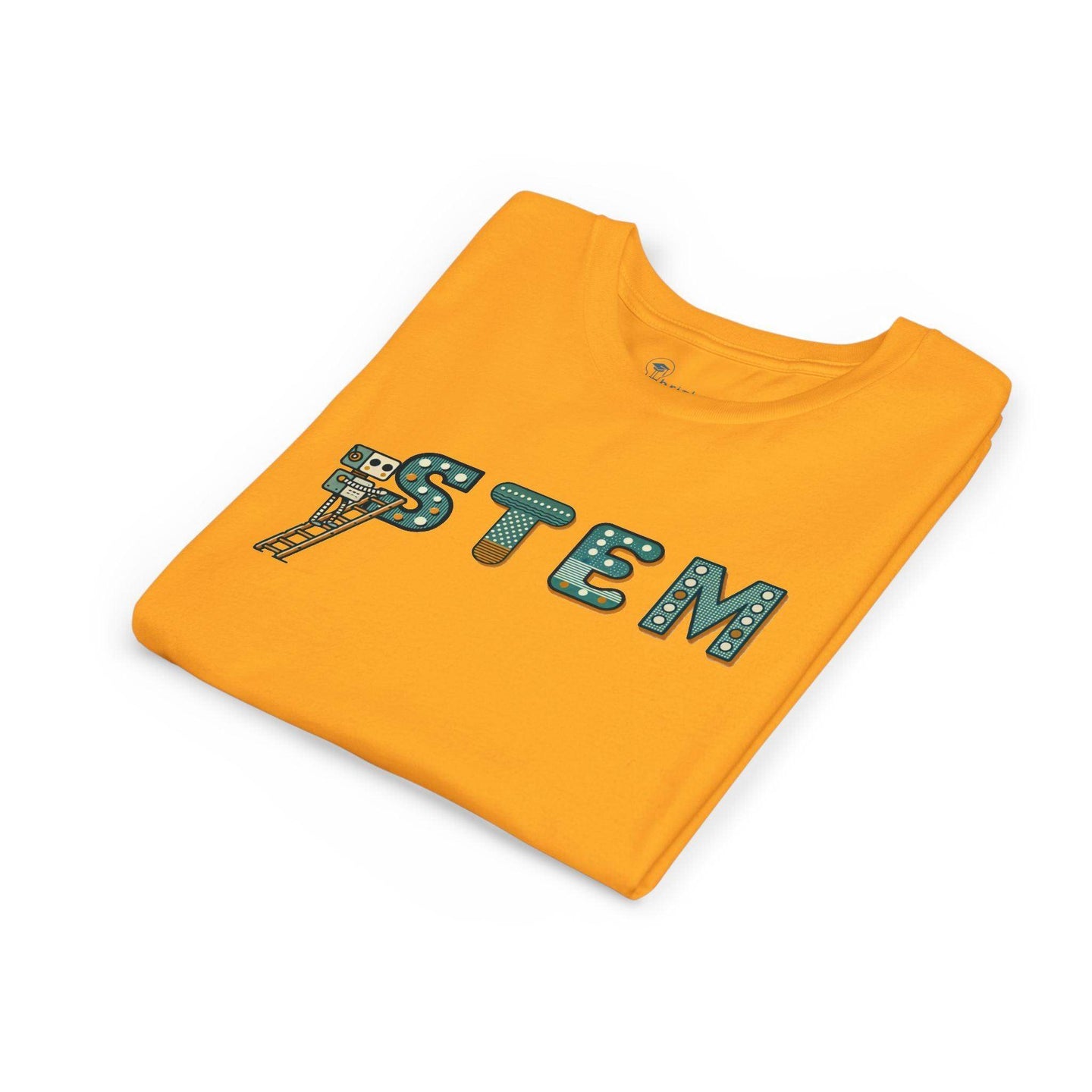 STEM Construction bot on Ladder - Youth Short Sleeve - Brightsee