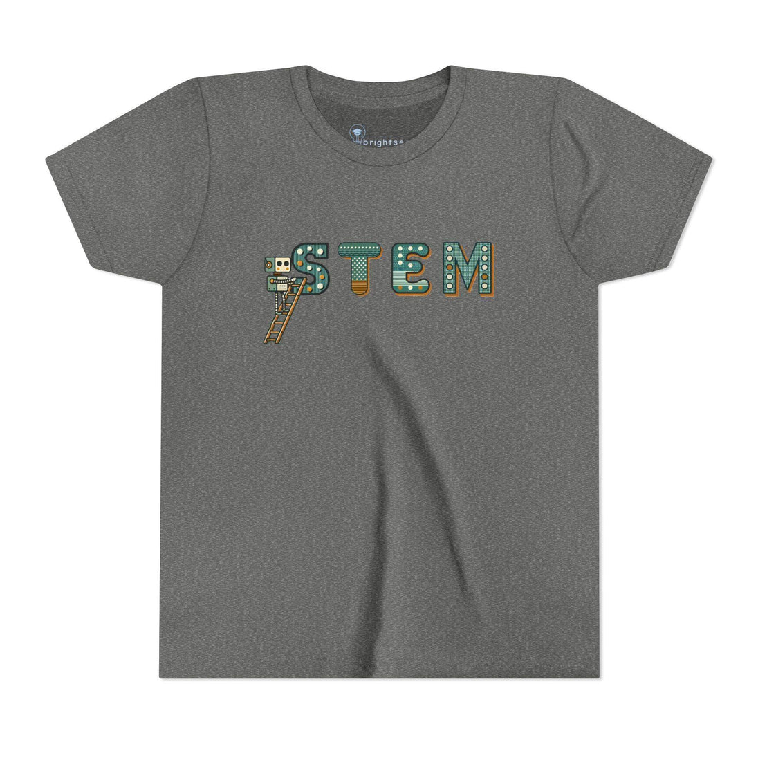 STEM Construction bot on Ladder - Youth Short Sleeve - Brightsee
