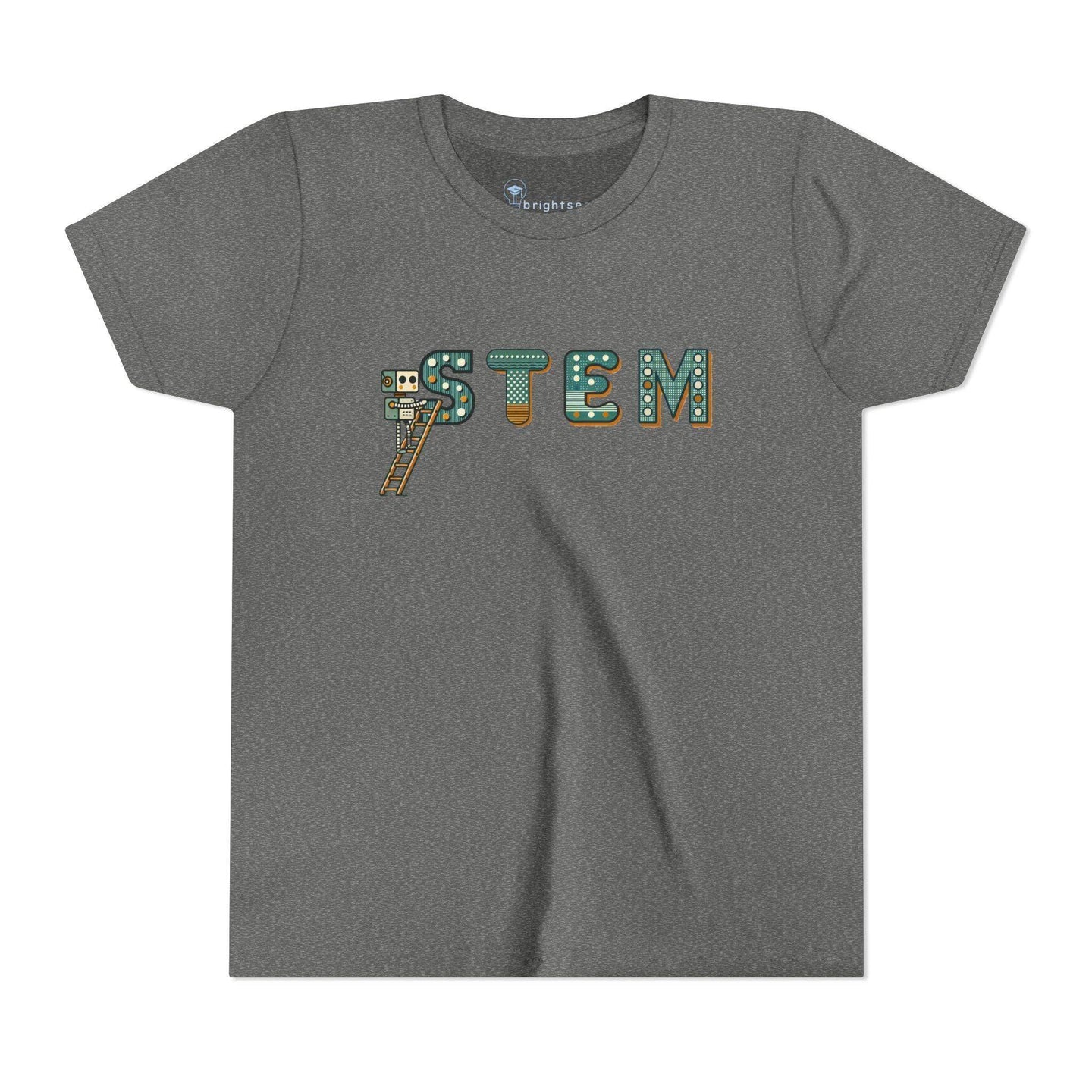 STEM Construction bot on Ladder - Youth Short Sleeve - Brightsee