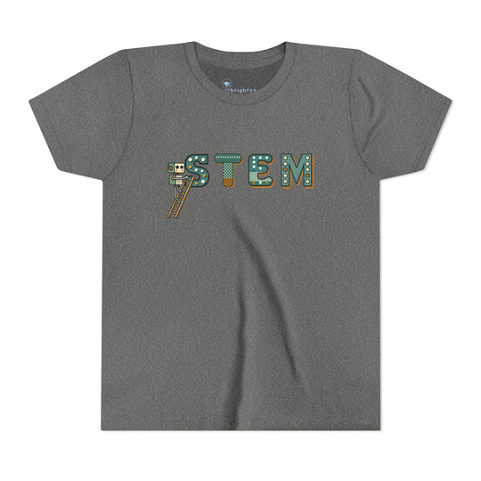 STEM Construction bot on Ladder - Youth Short Sleeve - Brightsee