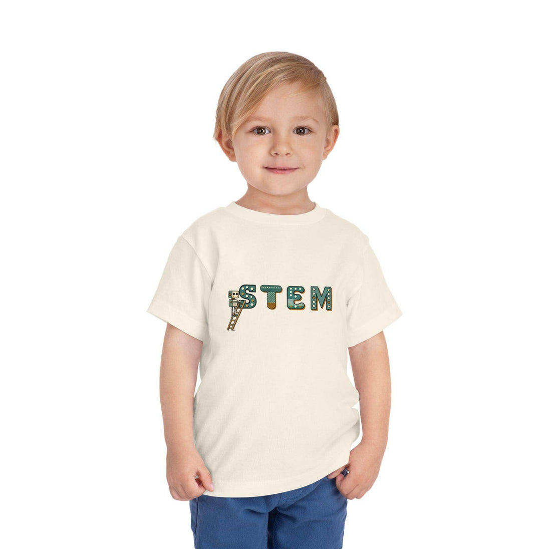 STEM Construction Bot on Ladder - Toddler Short Sleeve - Brightsee