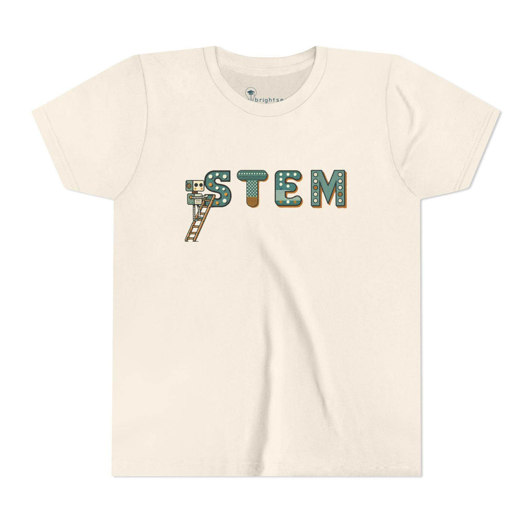 STEM Construction bot on Ladder - Youth Short Sleeve - Brightsee