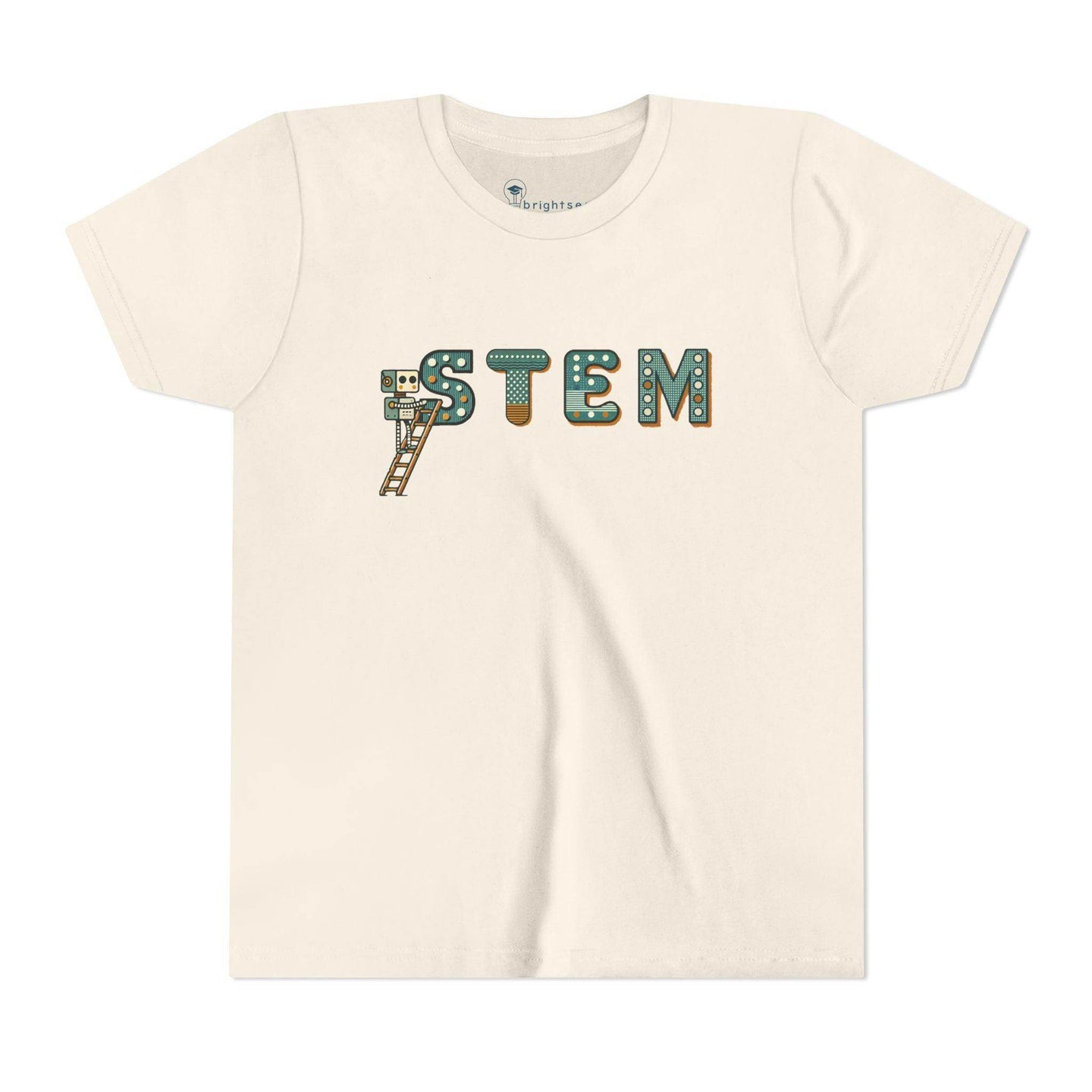 STEM Construction bot on Ladder - Youth Short Sleeve - Brightsee