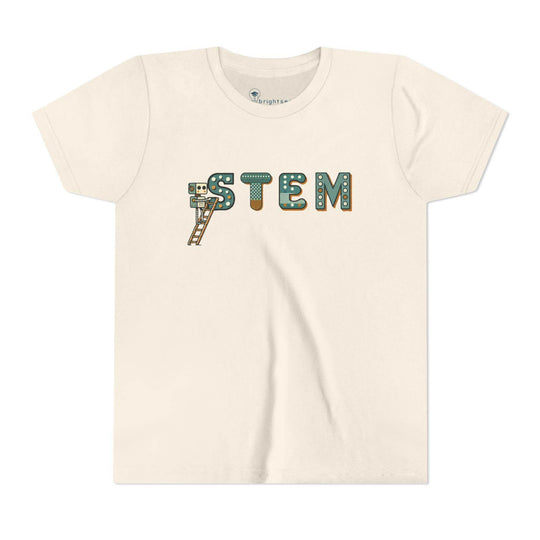 STEM Construction bot on Ladder - Youth Short Sleeve - Brightsee